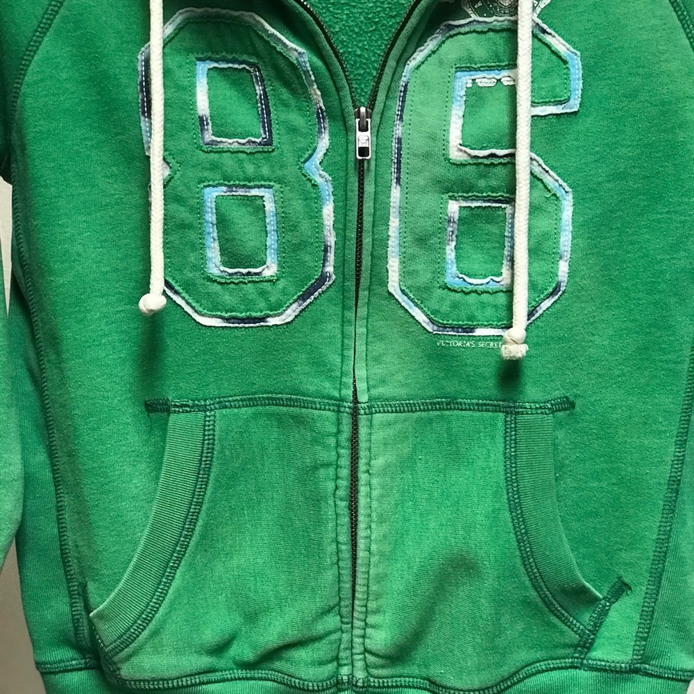 PINK by Victorias Secret - Green Zip Hoodie SM - Picture 4 of 6